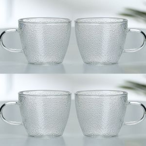 Tempered Heat-Resistant Hammered Glass Tea Cup