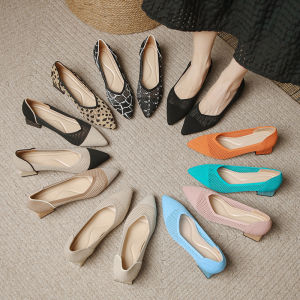 REREJOY Spring Summer New Breathable Hollow out Knitted Slip-On High Heels Womens Shoes Casual Roman Style Embroidered Lace