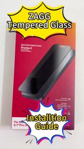 Zagg Glass Plus Elite Edge Tempered Glass Easy Installation Tray for iPhone 15 Pro Max 6.7 iPhone 15 Pro 6.1 iPhone 15 Plus 6.7 iPhone 15 6.1 Matte | Privacy | Anti Blue