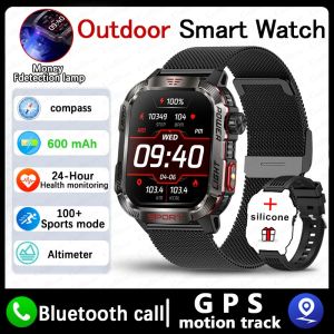 Military GPS Smart Watch Men Flashlight 600mAh Compass Waterproof Outdoor Sport Tracker Bluetooth Call Smartwatch Android iOS
