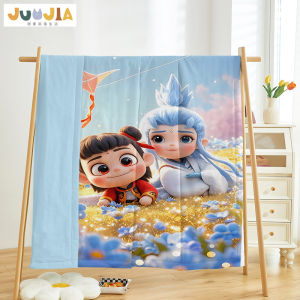 Cartoon Na Zha Ao Bing Pure Cotton Summer Cool Air Conditioner Blanket Skin-friendly Children Office Nap Blanket Machine Washable