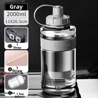 olan | Heat Resistant Drop Proof Water Bottle with Straw 2000ml