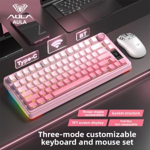 AULA | Customizable Tri-mode Mechanical Keyboard Screen F75 Layout