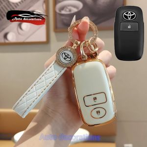 Toyota smart car key case For VELOZ 2021-2024  for Toyota key casing shell for Toyota RAIZE car key cover gold edge  2buttons