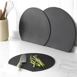 Thick silicone kitchen cutting board pad TPU double-sided flexible cutting board anti-slip rubber semi-circular cutting board