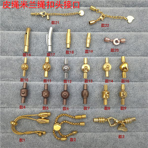 Steel Color Milan Rope Buckle Accessories One Word Interface Multi Styles Hand Rope Connector Titanium Steel Fashion Jewelry