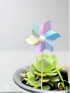 Children's Day Dopamine Mini Six-Color Windmill Outdoor Decoration Festival Activities Bonsai Decoration DIY Pinwheel