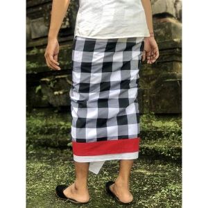 kain Saput Kamen Rayon Kotak Catur Adat Bali