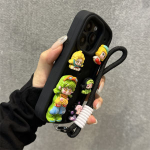 Cute Dora Girl Silicone Phone Case with Hand Strap Hole Design for Apple 15 pro Max 14 pro 13 New Model 12 Internet Famous 11