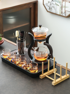 Glass Tea Set Suit Semi-Or Full-Automatic Integrated Teapot Kung Fu Tea Cup For Home Magnetic Suction Bean Bag Tea Making Handy Gadget