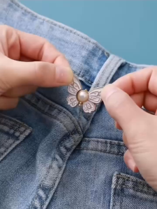 Butterfly Clothing Waist Closing Button Jeans Ornaments Removable Tighten Waist Button Adjustable
