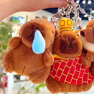 Plush Capybara Keychain Pendant Cute Doll Bag Charm Soft PP Cotton Kids Gift Kawaii Stuffed