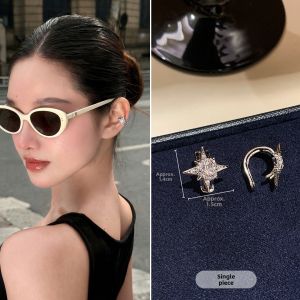 CAFFTI | 999 Silver Luxury Four-Point Star Earrings for Women
