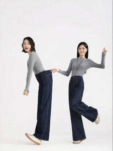 HIPPIE MISS | Petite Hippie Style Denim Blue High Waist Straight Leg Jeans