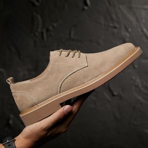 Playboy Mens Shoes Suede Leather Casual Leather Shoes Matte Work Shoes Mens Suede Martin Shoes Mens Youth Fashion