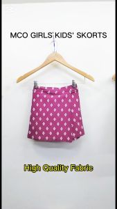 MCO Girls Kids’ Skorts Palda Shorts Skirt High Quality Stretchable Woven Plain Printed Checkered S M L For Ages 1 to 10