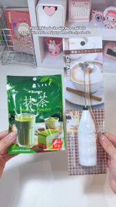 Combo Bột trà xanh Matcha Nhật Bản Kanes 50g và Máy tạo bọt sữa cà phê cầm tay Echo Metal - Hachi Hachi Japan Shop