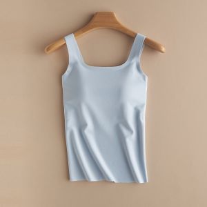 MiiOW | MiiOW Ice Silk Strap Vest Womens Inner Wear 2024 New Base Layer Outerwear Beautiful Back One-Piece With Chest Pad Top