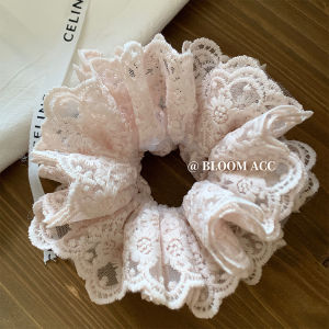 ยางรัดผมลูกไม้ปักสไตล์ฝรั่งเศสขนาดใหญ่ ยางรัดผมสำหรับทำผมเปีย ยางรัดผมแบบมีดอกไม้ ยางรัดผมสไตล์อินส์