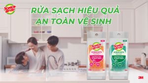 Miếng Rửa Chén Hạt Nổi Scotch Brite 3M (Gói 2) Siêu Sạch Chống Trầy XướcAn Toàn Cho Sản Phẩm