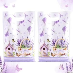 Tím Oải Hương Túi Quà Tặng Kẹo 10/20/50 Chiếc Họa Tiết Hoa Bướm Túi Tote Cho Đám Cưới Sinh Nhật Tiệc Mùa Xuân Ủng Hộ Tiếp Liệu