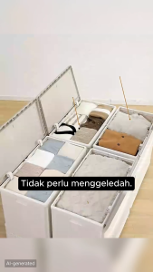 【StoreSmart】 READY STOCK (50-60cm) Large Capacity Foldable Flip Cover Storage Box Multi-Function Organizer for Clothes Toys Snacks Home Use Utility Box