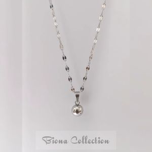 Luxurious and elegant titanium necklace with broken coffee model plus silver ball pendant stainless steel forever