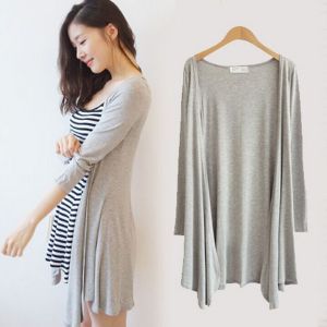 Summer Thin Irregular Long Sleeve Womens Modal Sun-Protective Clothing Mid Length Long Length Cardigan Outwear Womens Shawl Air Conditioning Shirt