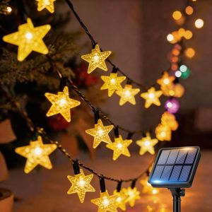 Solar Star String Lights 8 Modes IPX4 Fairy Lights for Xmas Trees Indoor Outdoor Party Wedding Decor