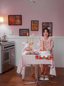 GONGDIE | Disney Piglet Themed Cotton Long Sleeve Pajamas Set Antibacterial Wearable