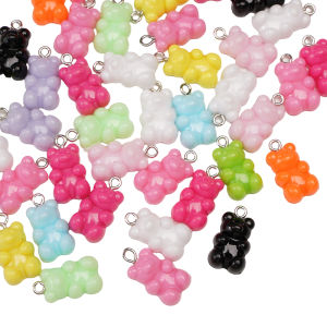 5/10Pcs 11x21mm Acrylic Candy Color Teddy Bear Charms Beads For Diy Necklace Bracelet Earrings Jewelry Making Findings Cute Bears Pendant Accessories