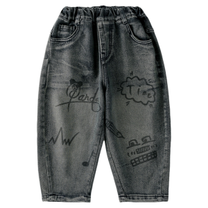 ร่้วร่างแขน กางเต็งเด็กชายท่อกระดิ่งขายาวทรงยูนิโน่ เครา 2025 เวอร์ชั่นฤดูใบไม้ผลือก สำหรับการมุงลำตัวชายกางเกงยีนส์เดี่ยวอุ่น กางเกงลำลอง เหมาะกับชายระวงศัดผม