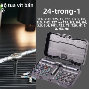 Đa Năng 24 Trong 1 Bánh Cóc Bộ Tua Vít Hợp Kim Thép Chống Trơn Trượt Cờ Lê Hộ Gia Đình Sửa Chữa Bảo Trì Kết Hợp Dụng Cụ