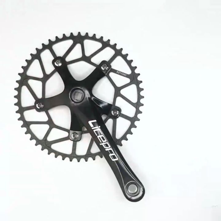 Jeu De Manivelles Litepro 170mm 130BCD - Plateau 50-58T - Pour Vélo Pliant - Noir - Neuf