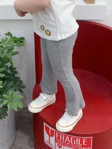 Girls Black Stretchy Thin Bottoms Spring Autumn Wear Outdoors Long Pants Cotton Blend Comfortable Breathable Base Layer Trousers