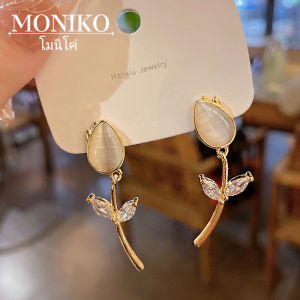 MONIKO s925 ต่างหูโอปอล ต่างหูดอกไม้ ต่างหูแฟชั่นผู้หญิง
