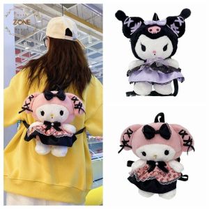 Plush Backpack Anime Large Capacity Melody Plush Backpack Gift Plush Toys Dolls Shoulders Bag Cartoon Plush