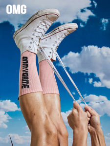 OMG Mens ทันสมัย ระบายอากาศได้ดี ถุงเท้าบาสเก็ตบอลสําหรับวิ่ง ถุงเท้าถึงกลางน่อง ความยาว ฤดูใบไม้ผลิ ฤดูร้อน แพ็คกีฬา 3 ชิ้น ลำลอง ถุงเท้า