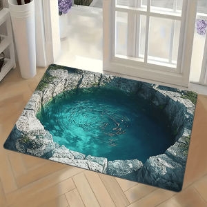 VIKAMA Deep Sea Secret Garden Living Room Rug Rock Pattern Non-slip Water Absorbent Entrance Hall Home Decor