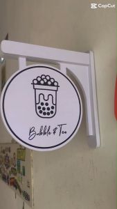 2 หน้า ป้ายกลม กลมหน้าหลัง ร้านคาเฟ่สู่กลม ป้ายร้านอาหาร ป้ายร้านค้า ป้ายแต่งร้าน แบบ 2 หน้า สุดชิค!