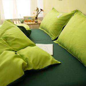 Plain Washed Cotton Bedding Set for Dorms Single Person