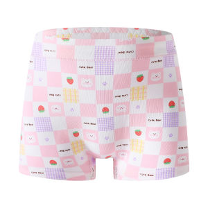Miiow | Pure Cotton Girls Underwear Breathable Flat Angle Shorts Four Corner Briefs Comfortable Non-Irritating Summer Innerwear