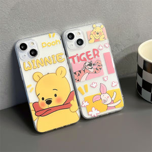 Cartoon Pig And Tiger Silicone Phone Case for  14Plus 12Promax 15Couple 16Max Women 11Pro Transparent 13Mini New Se3 AntiFall 8P7