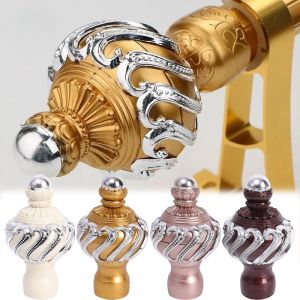 2Pcs Home Curtain Accessories Roman Decorative Head Rod Finial Adjustable Extendable Head Curtain Track Seal Spiral Plug