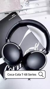 Coca-Cola | Coca‑Cola T-68Lite Co‑branded Over‑Ear Headphones Bluetooth V6.0 Wired Wireless Dual Mode Headset with Built‑in Microphone