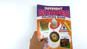 Learning Different Shapes Coloring Book 12Pages Kids School Paper Crayon DIY Drawing Set Childrens