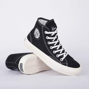 Sneakers Pria Wanita - Sepatu Putih Gum Coklat Quiferstep Odisi Basic High White Gum Casual Sneaker putih tinggi kanvas remaja cewek cowok Spatu canvas kasual