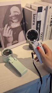 Quạt cầm tay tubor chính hãng YANPAI N607 tốc độ gió siêu mạnh pin 5000mah có chế độ nén lạnh gập 180 độ tặng kèm sạc