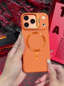 For Magsafe Ultra Thin Lens Holder Frameless Skin Feel PC Magnetic Case For iPhone 17 Air 16 15 14 Pro Max 13 Shockproof Cover