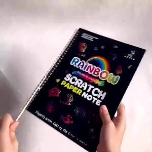 Magic Color Rainbow Scratch Paper Notebook 19x26cm – Buku Gores Warna Ajaib Anak Edukasi Kreatif